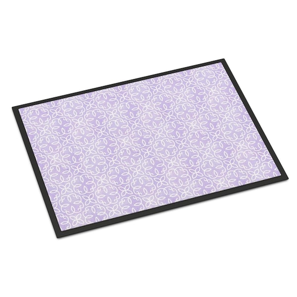 Jensendistributionservices Gemoetric Circles on Purple Watercolor Indoor or Outdoor Mat, 24 x 36 in. - MI2550846