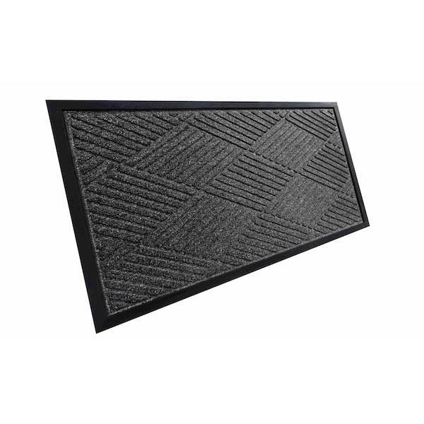 Rhino Mats Opus Entrance Mat, Polypropylene/Rubber, 3/8" Thick, Charcoal, 4 ft W x 6 ft L - OPUS-4872CH