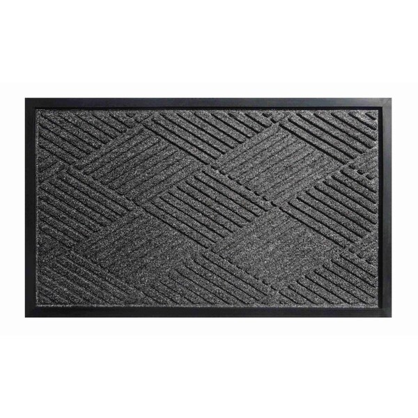 Rhino Mats Opus Entrance Mat, Polypropylene/Rubber, 3/8" Thick, Charcoal, 4 ft W x 6 ft L - OPUS-4872CH