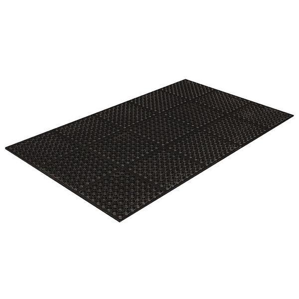Crown Matting Technologies Drainage Mat, Rubber, Drainage Holes, 3 ft. W x 5 ft. L, Black - WS TF35BK