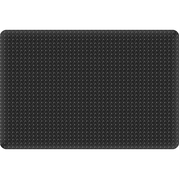 Apache Mills Antifatigue Mat, 2 ft L x 3 ft W, 15/16 in Thickness, Vinyl, Solid Black - 3926709002X3