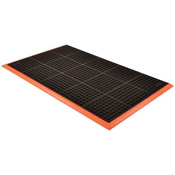 Notrax Antifatigue Runner, Rubber, Mini-Diamond Studded Top, 40 in W x 10 1/4 ft L, Black - 549S4124OB
