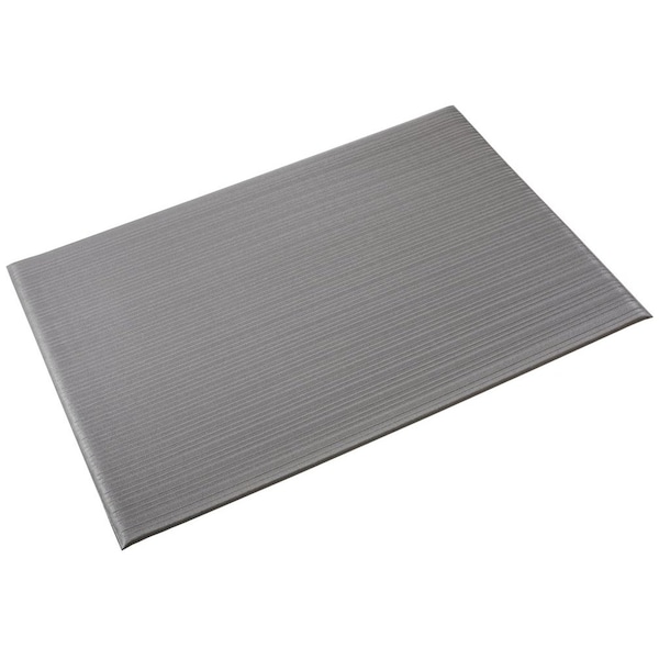 Crown Matting Technologies Antifatigue Mat, 36" L x 27" W, 3/8" Thickness, PVC Foam, Gray - FJ S736GY
