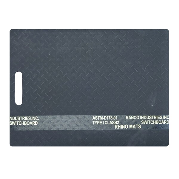 Rhino Mats Black Fusebox Safety Mat, 1/4" Thick, Diamond, Rubber - FBS-2436-436