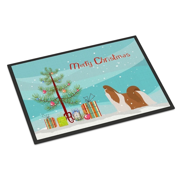 Carolines Treasures Shih Tzu Merry Christmas Tree Indoor or Outdoor Mat, 24 x 36 - BB2964JMAT