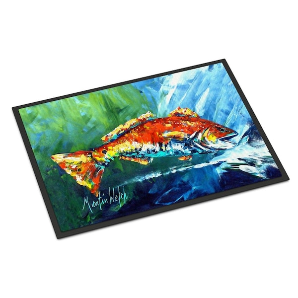 Carolines Treasures 18 x 27 in. Break Through Red Fish Indoor or Outdoor Mat - MW1270MAT