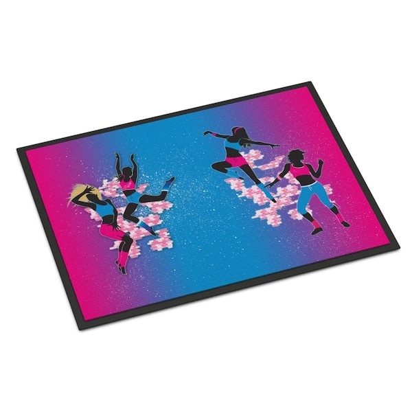 Carolines Treasures 18 x 27 in. Hip Hop in Pink Blue Indoor or Outdoor Mat - BB5373MAT