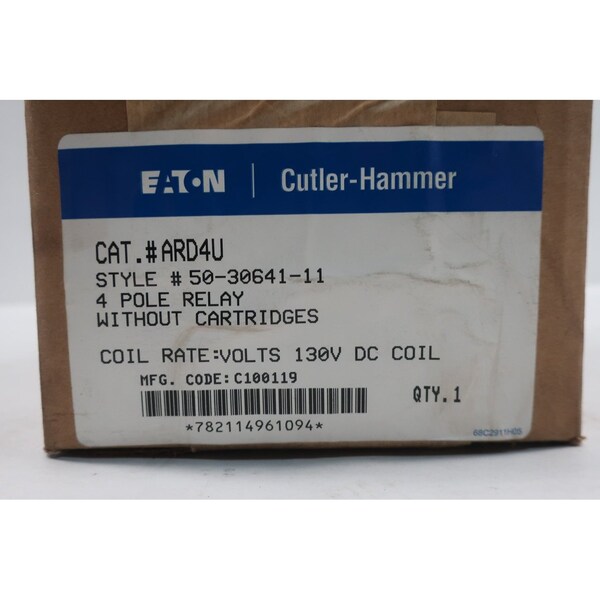 Relé de control de 130V-DC Eaton Cutler-Hammer - ARD4U