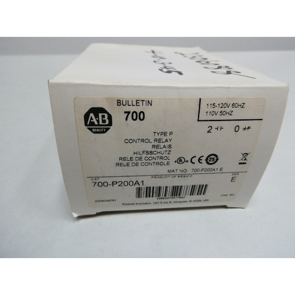 Relevador de control Allen Bradley 115-120V-AC - 700-P200A1