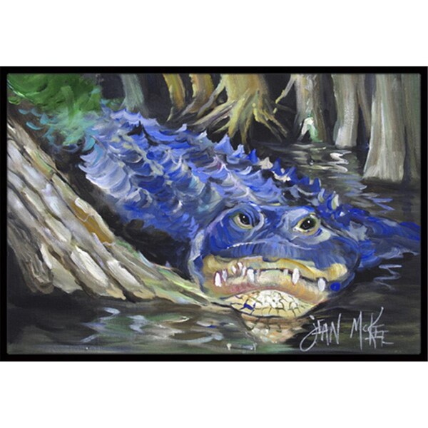 Carolines Treasures Blue Alligator Indoor and Outdoor Mat- 18 x 27 in. - JMK1135MAT