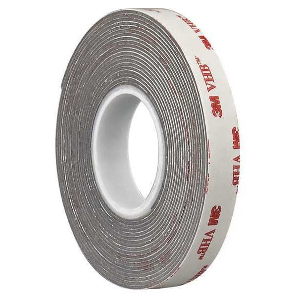 3M Double-Sided Foam Tape, 1/2 in W, 5 yd L, 1/32 in, Acrylic Foam, Double-Sided - 4936