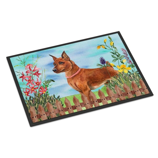 Carolines Treasures Miniature Pinscher Spring Indoor or Outdoor Mat - 18 x 27 in. - CK1218MAT