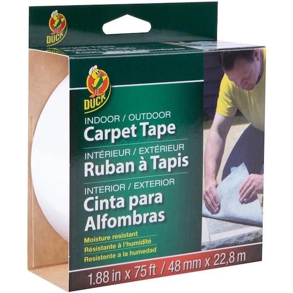 Duck Brand Carpet Tape, Indoor/Outdoor, White - DUC286372