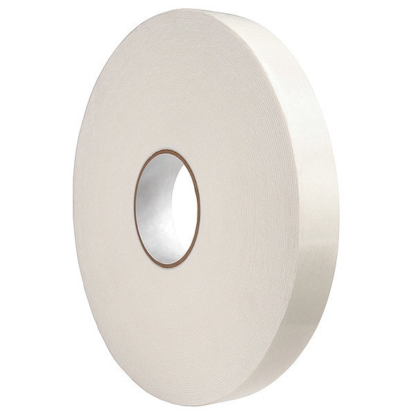 Zoro Select Double-Sided Foam Tape, 1 in W, 36 yd L, 1/16 in, Polyethylene Foam, Double-Sided - TC442-1" X 36YD