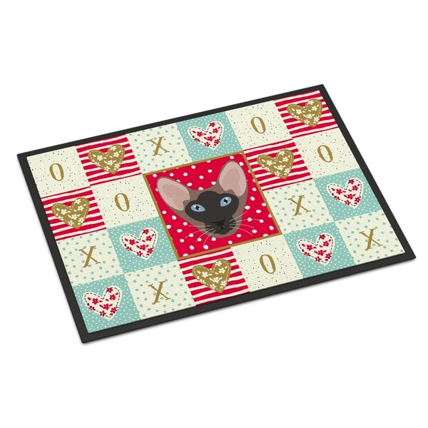 Carolines Treasures 18 x 27 in. Oriental Bicolor Cat Love Indoor or Outdoor Mat - CK5141MAT
