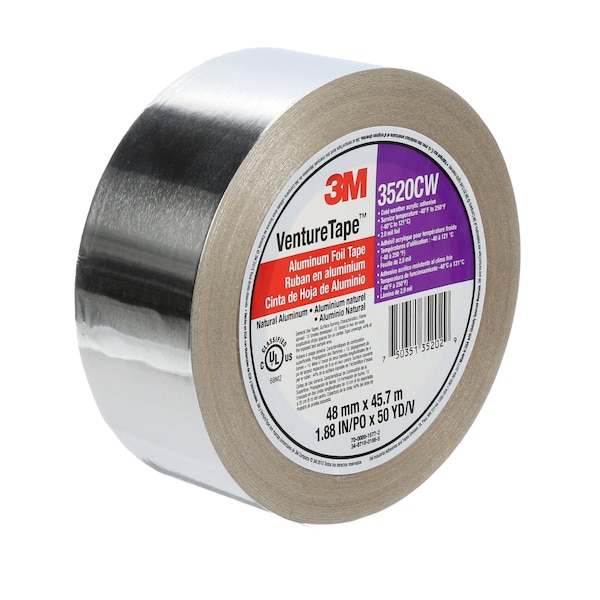 3M VentureTape, HVAC Aluminum Foil Insulation Tape, 2 IN x 50 Yards - 7100043755