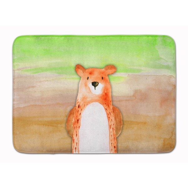 Carolines Treasures Bear Watercolor Machine Washable Memory Foam Mat - BB7434RUG