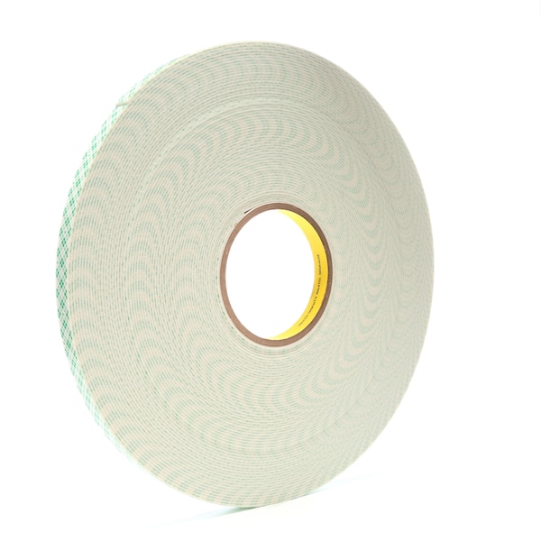 3M Double-Sided Foam Tape, 1/2 in W, 36 yd L, 1/16 in, Polyurethane Foam, Double-Sided, 18 PK - 4026