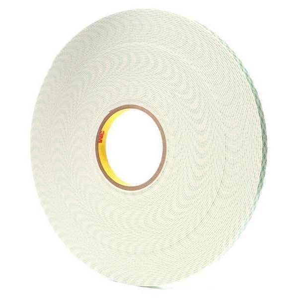 3M Double-Sided Foam Tape, 1/2 in W, 36 yd L, 1/16 in, Polyurethane Foam, Double-Sided, 18 PK - 4026
