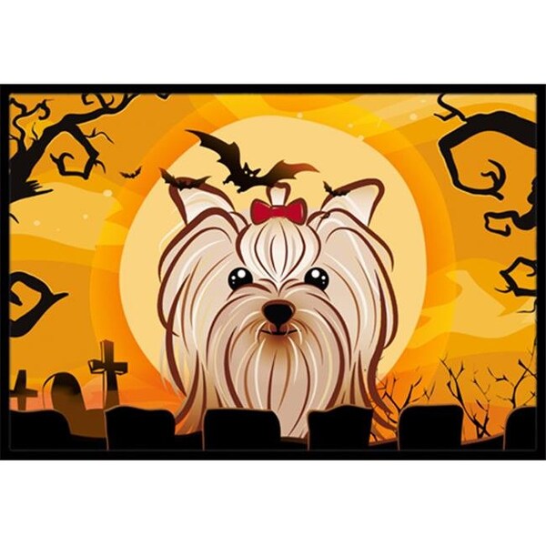 Carolines Treasures Carolines Treasures BB1762MAT Halloween Yorkie Yorkishire Terrier Indoor & Outdoor Mat; 18 x 27 in. - BB1762MAT