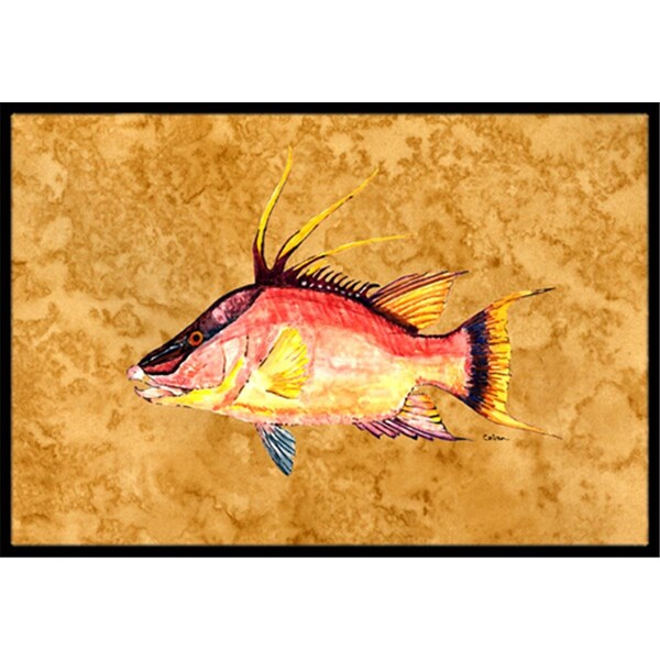 Carolines Treasures Hog Snapper On Gold Indoor and Outdoor Mat- 24 x 36 in. - 8751JMAT