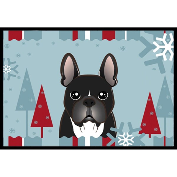Carolines Treasures Winter Holiday French Bulldog Indoor and Outdoor Mat- 24 x 36 in. - BB1723JMAT