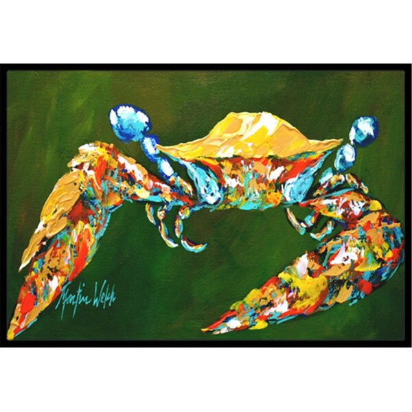 Carolines Treasures 18 x 27 In. Go Green Crab Indoor or Outdoor Mat - MW1157MAT