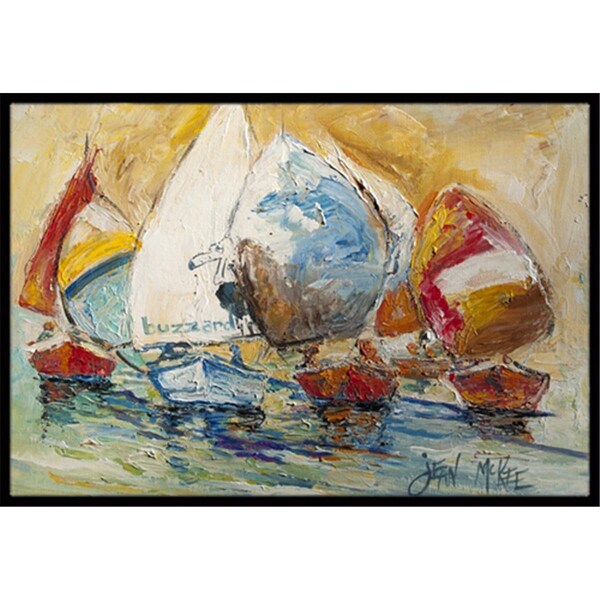 Carolines Treasures Buzzards Sailboat Race Indoor and Outdoor Mat- 18 x 27 in. - JMK1037MAT