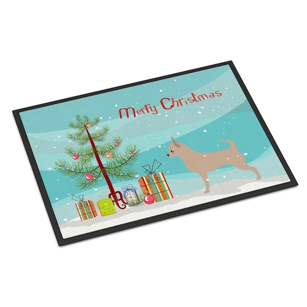 Carolines Treasures Chihuahua Merry Christmas Tree Indoor or Outdoor Mat, 24 x 36 - BB2968JMAT