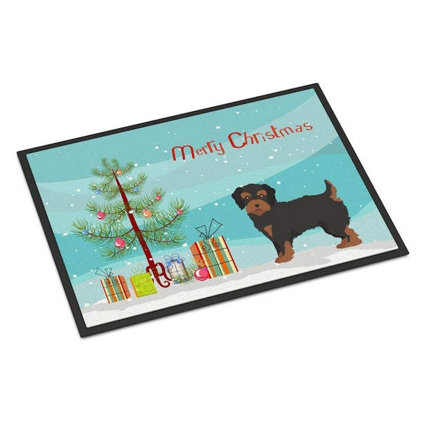 Carolines Treasures 18 x 27 in. Yorkiepoo No.1 Christmas Tree Indoor or Outdoor Mat - CK3882MAT