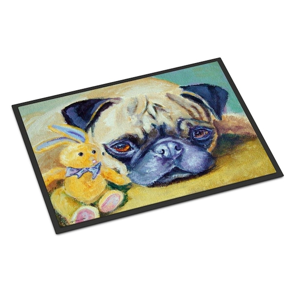 Carolines Treasures 24 x 36 in. Pug Bunny Rabbit Indoor or Outdoor Mat - 7423JMAT