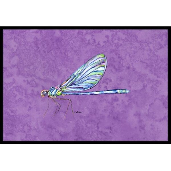Carolines Treasures Carolines Treasures 8865JMAT 24 x 36 in. Dragonfly On Purple Indoor Or Outdoor Doormat - 8865JMAT