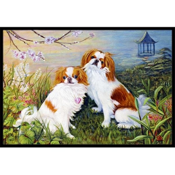 Carolines Treasures Carolines Treasures MH1061MAT Japanese Chin Wasabi And Ginger Indoor & Outdoor Mat; 18 x 27 in. - MH1061MAT