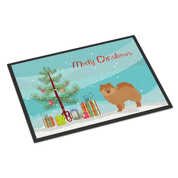 Carolines Treasures 24 x 36 in. German Spitz Christmas Tree Indoor or Outdoor Mat - CK3456JMAT
