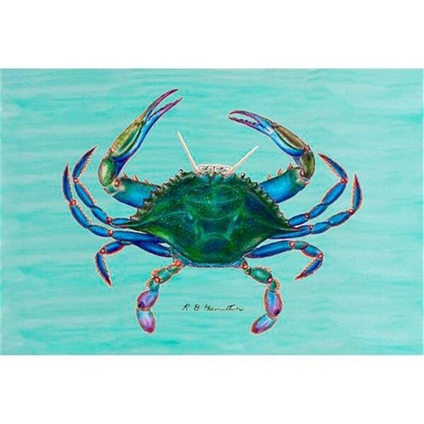 Betsy Drake Betsy Drake DM004G Blue Crab 30"x50" Door Mat - DM004CG