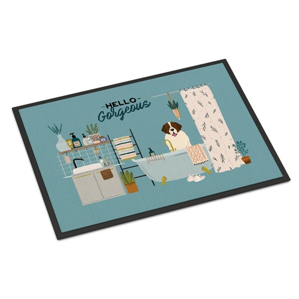 Carolines Treasures 18 x 27 in. Moscow Watchdog in Bathtub Indoor or Outdoor Mat - CK7449MAT