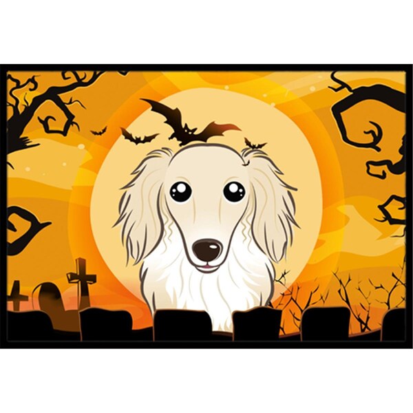 Carolines Treasures Halloween Longhair Creme Dachshund Indoor and Outdoor Mat- 24 x 36 in. - BB1770JMAT
