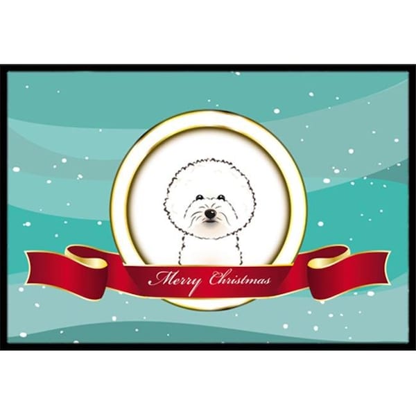 Carolines Treasures Carolines Treasures BB1527MAT Bichon Frise Merry Christmas Indoor & Outdoor Mat; 18 x 27 in. - BB1527MAT