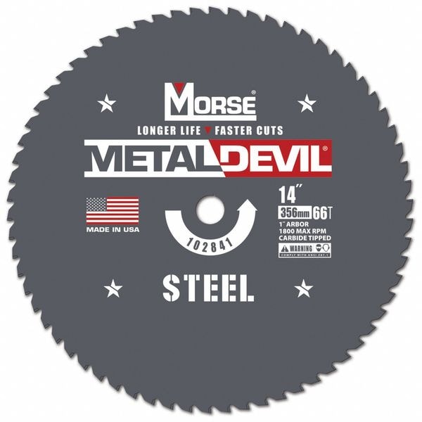 Morse Circular Saw Blade, 14 in Blade, 66 Teeth - 102841-WWG