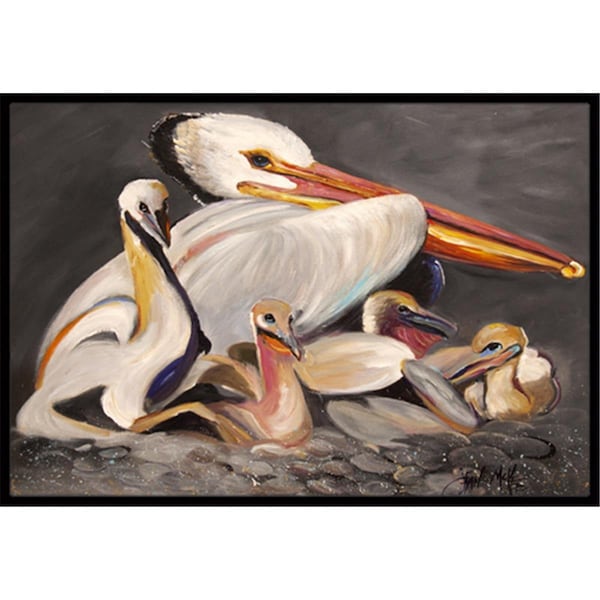 Carolines Treasures White Pelicans Indoor and Outdoor Mat- 18 x 27 in. - JMK1026MAT