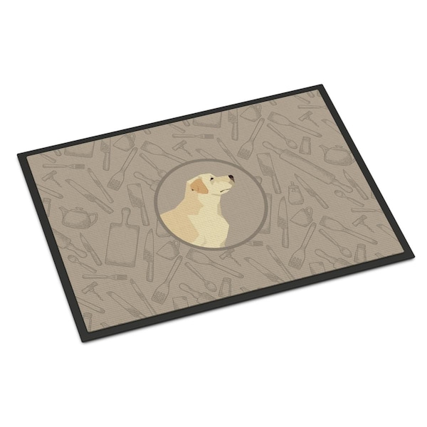 Carolines Treasures 18 x 27 in. Labrador Retriever in the Kitchen Indoor or Outdoor Mat - CK2196MAT