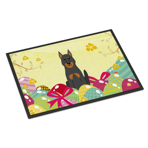 Carolines Treasures 18 x 27 in. Easter Eggs Beauce Shepherd Dog Indoor or Outdoor Mat - BB6080MAT