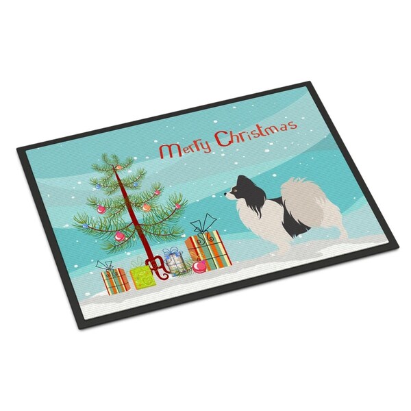 Carolines Treasures Papillon Christmas Indoor or Outdoor Mat, 24 x 36 in. - BB8484JMAT