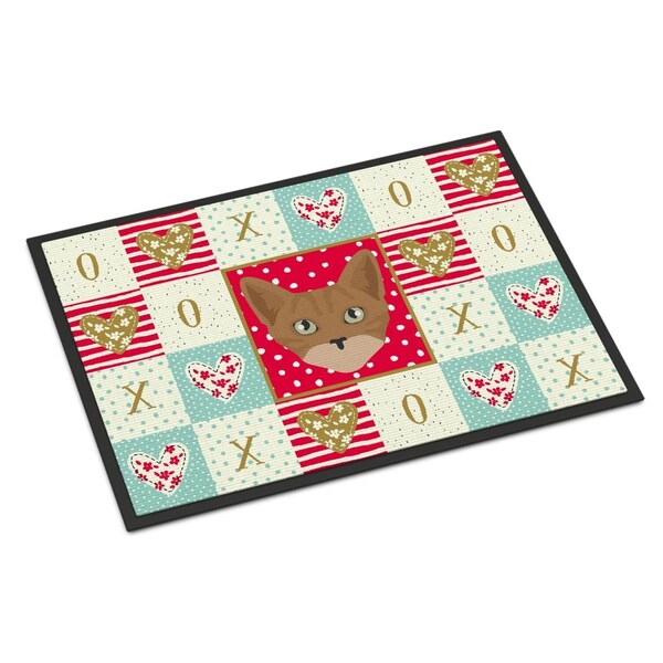 Carolines Treasures 24 x 36 in. Australian Mist Cat Love Indoor or Outdoor Mat - CK5086JMAT