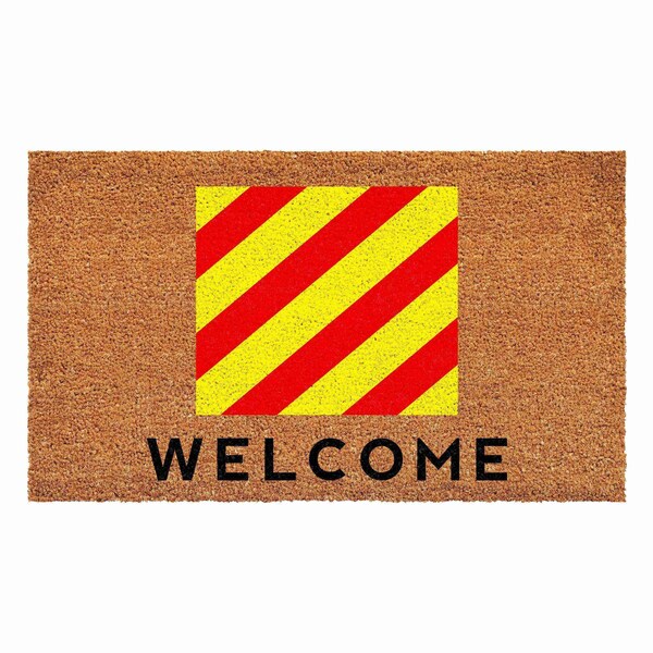 Calloway Mills Personalized Door Mat, Red, Yellow, Black, Natural, 30 in W x 48 in L - 108123048Y