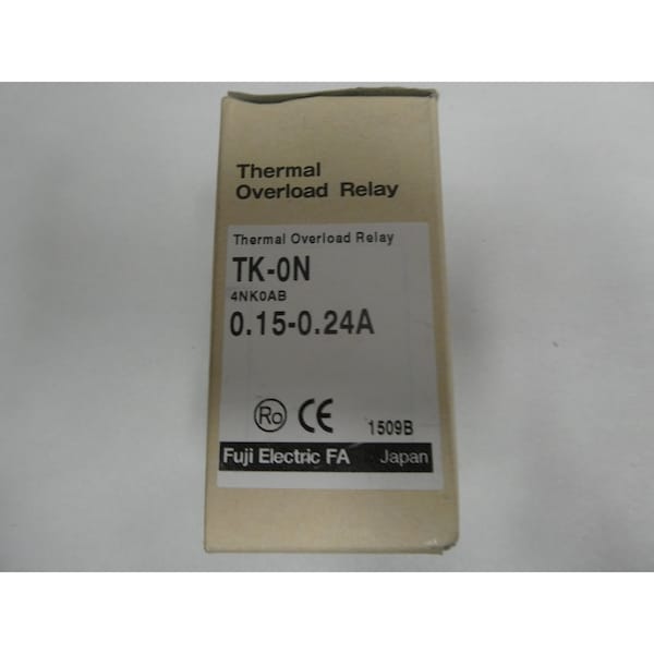 Relevador de sobrecarga de amperaje 0.15-0.24A de Fuji Electric - TK-ON 4NK0AB