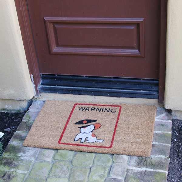 Rubber-Cal "Warning, Vicious Puppy Inside!" Dog Doormats Outdoor Dog Mats, 18 x 30-Inch - 10-106-043