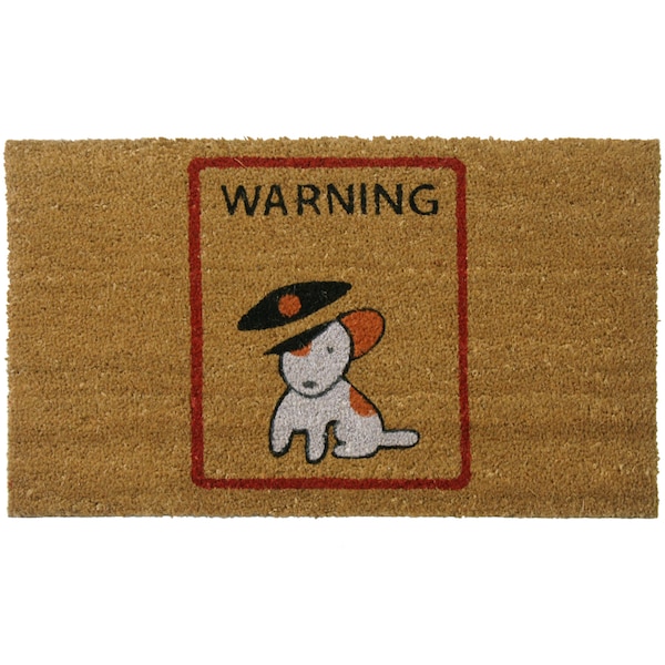 Rubber-Cal "Warning, Vicious Puppy Inside!" Dog Doormats Outdoor Dog Mats, 18 x 30-Inch - 10-106-043