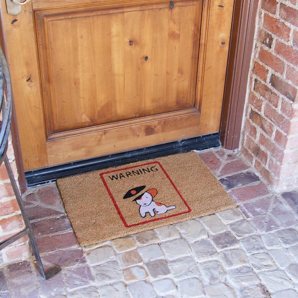 Rubber-Cal "Warning, Vicious Puppy Inside!" Dog Doormats Outdoor Dog Mats, 18 x 30-Inch - 10-106-043