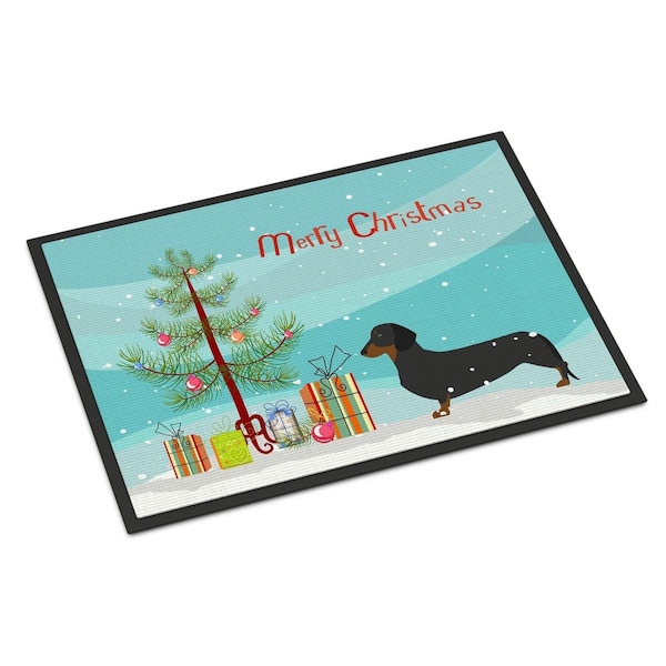 Carolines Treasures Dachshund Merry Christmas Tree Indoor or Outdoor Mat 18x27 - CA66382